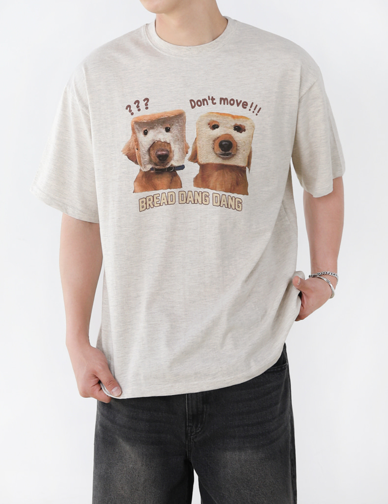 Washed pet printing short sleeve t-shirt