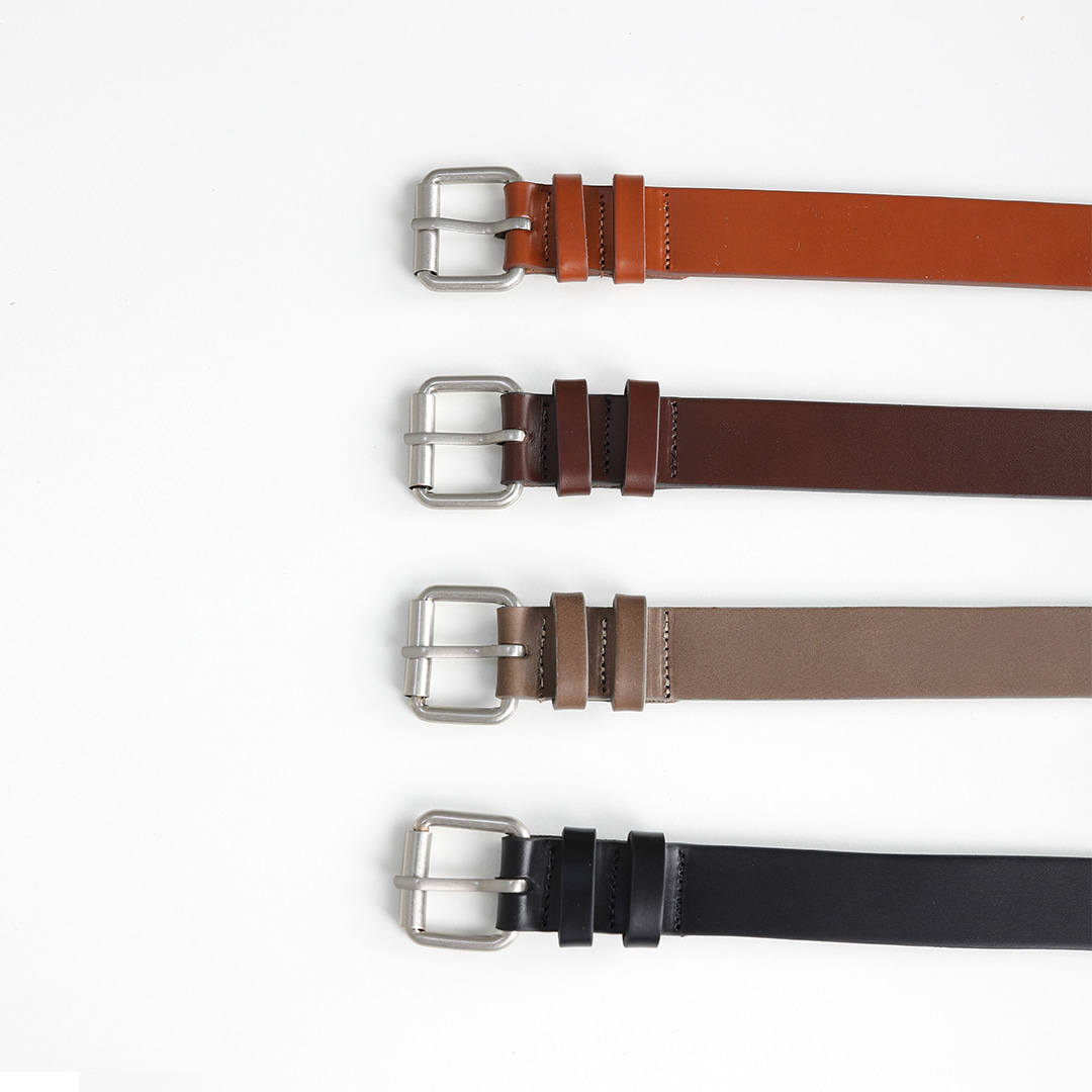 Basic double leather belt