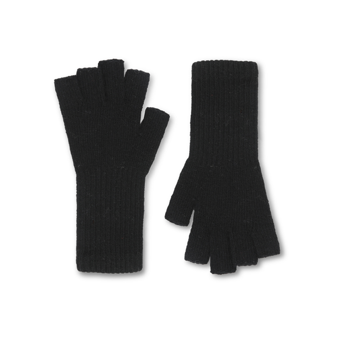 Wool long half gloves