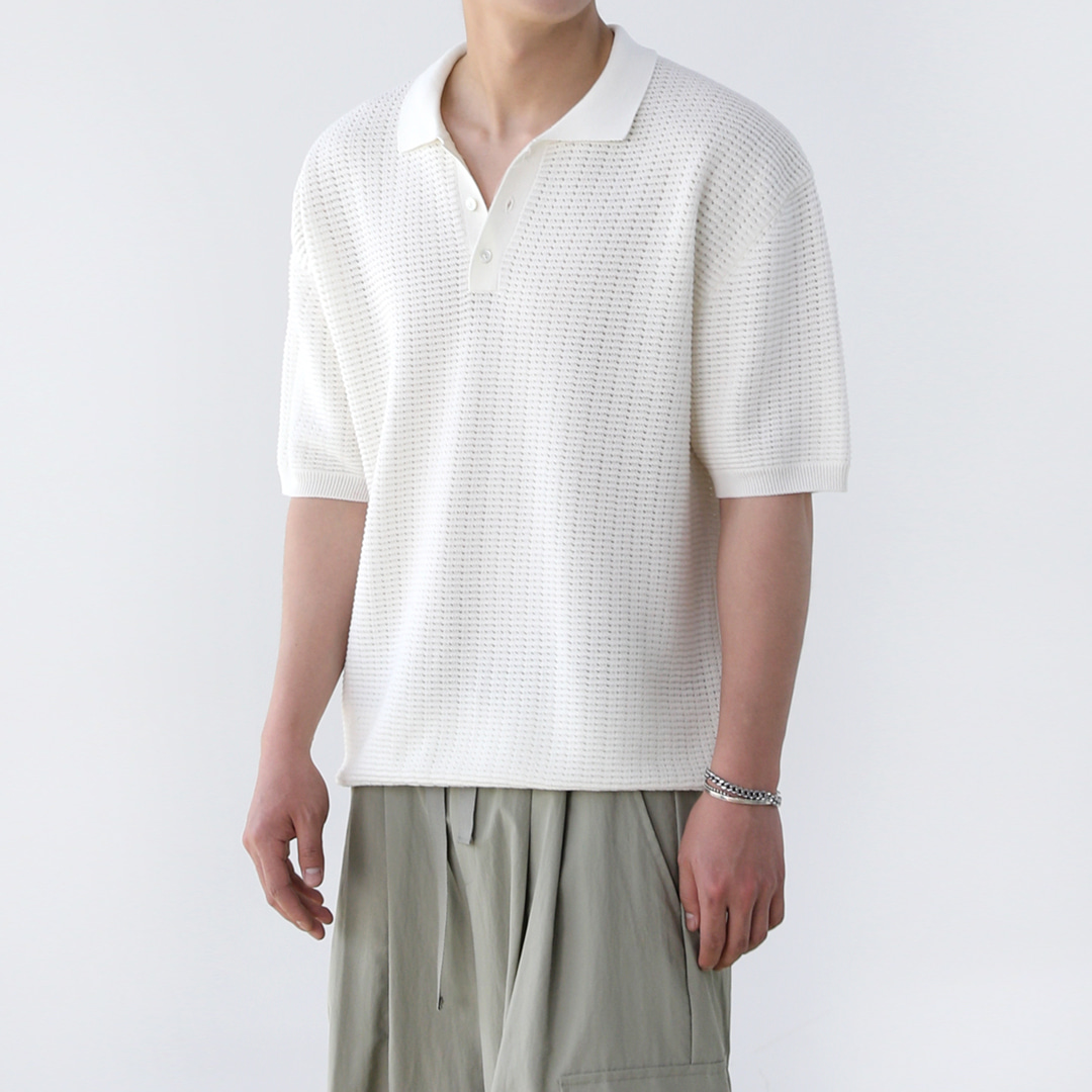 French cotton punching collar knit