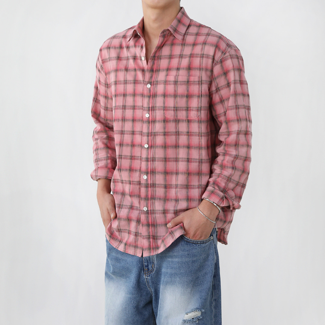 High-leafed checked overshirt