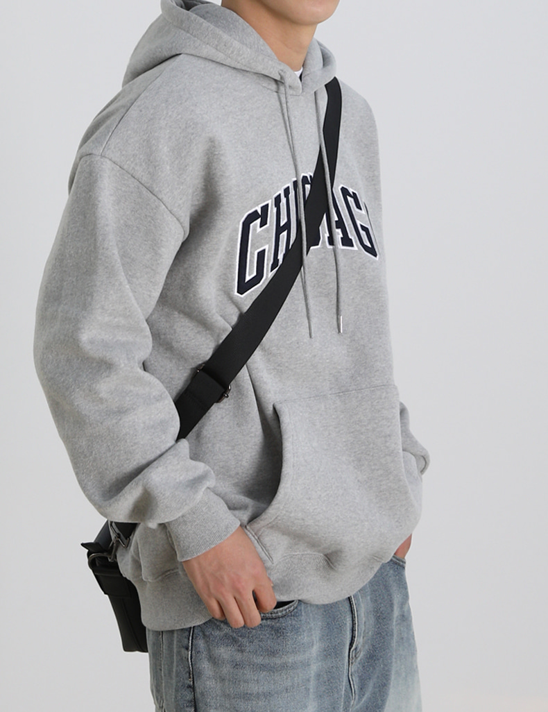 Overfit Chicago embroidered sheep fleece hoodie
