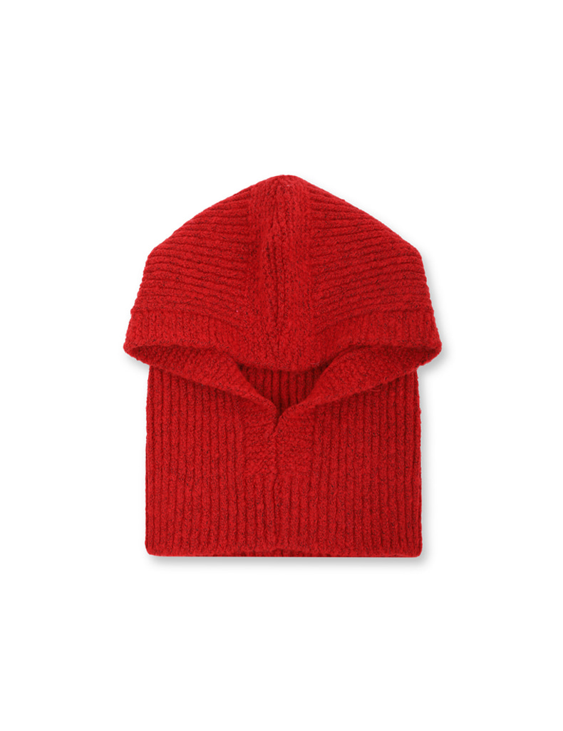 (Hood warmer) Red knit balaclava