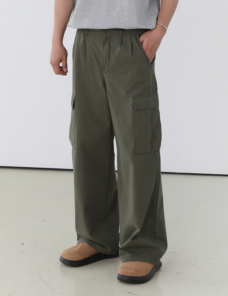 Half-banded cargo cotton pants