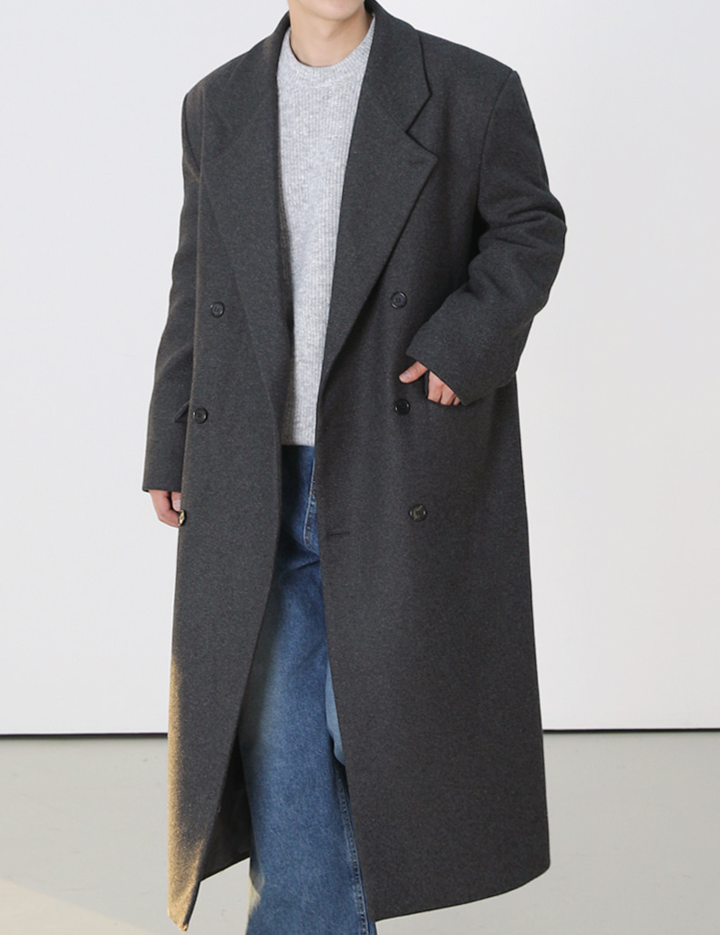 Maxi overfit wool double coat