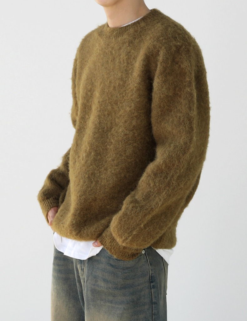 Mohair heavy overfit round knit