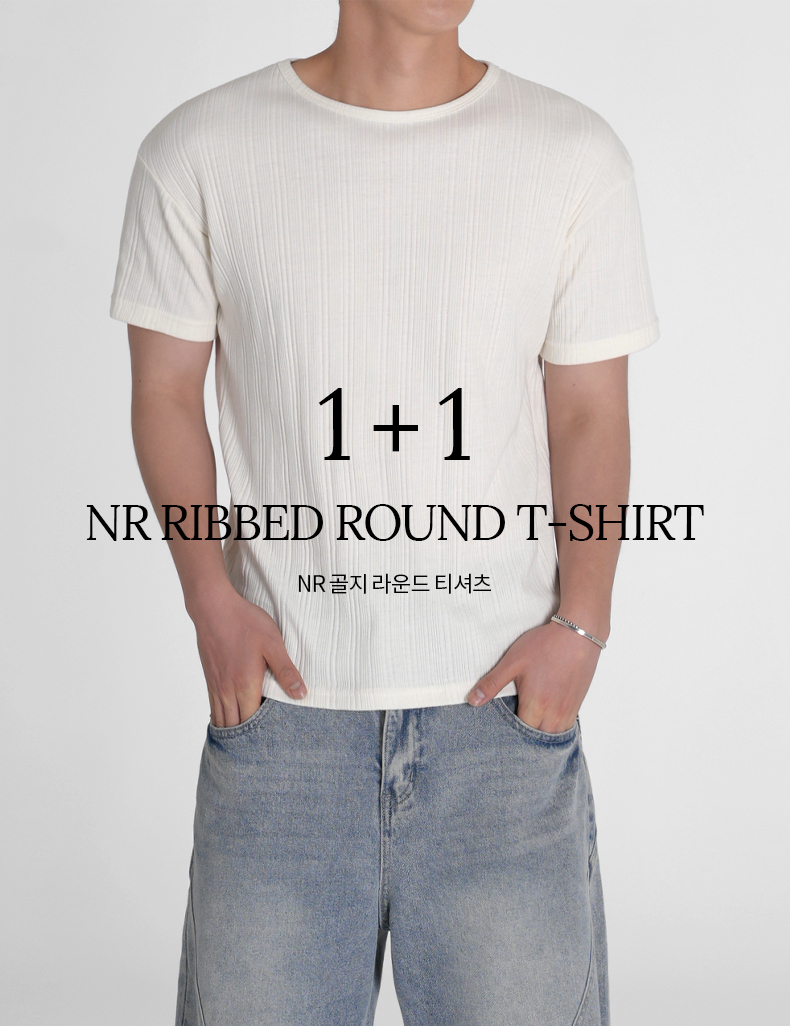 [1+1] NR V-neck Round T-shirt